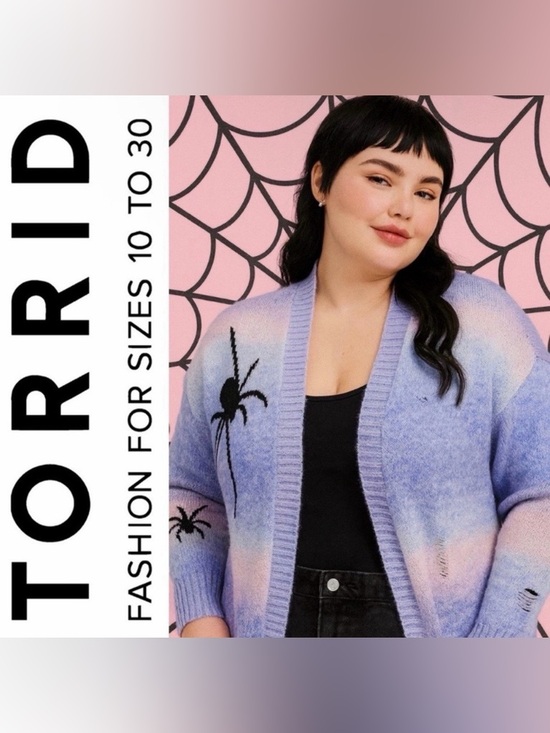 torrid Sweaters - Torrid Blue Purple Pink Ombré Open-Front Spider  Cardigan, 2X, NWT!